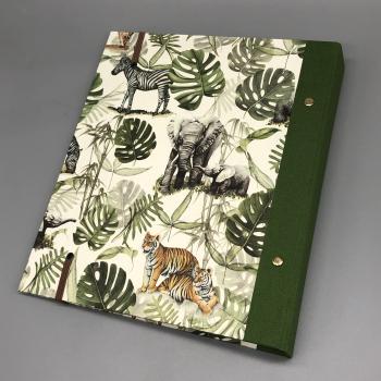 Ordner Ringbuch A5 grün Tiere Blätter Rückseite